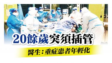 Photo of 20餘歲患者突須插管 醫生：重症年輕化