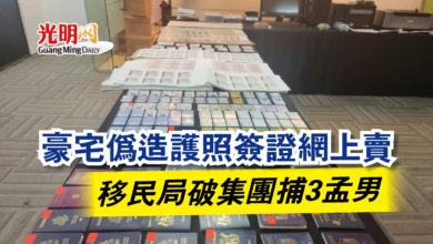 Photo of 豪宅偽造護照簽證網上賣 移民局破集團捕3孟男