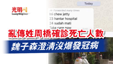 Photo of 亂傳姓周橋確診死亡人數  魏子森澄清沒爆發冠病