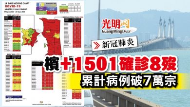 Photo of 檳+1501確診8歿 累計病例破7萬宗