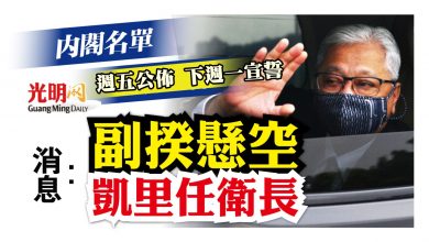 Photo of 內閣名單明公佈 消息:副揆懸空 凱里任衛長