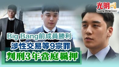 Photo of Big Bang前成員勝利涉性交易等9宗罪 判刑3年當庭羈押