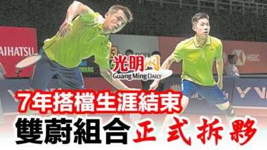 Photo of 7年搭檔生涯結束 雙蔚組合正式拆伙