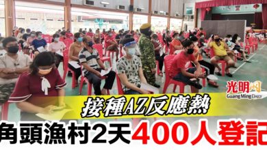 Photo of 接種AZ反應熱  角頭漁村2天 400人登記