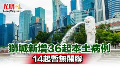 Photo of 獅城新增36起本土病例 14起暫無關聯