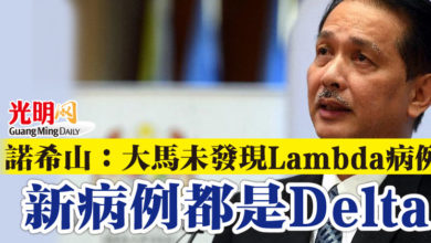 Photo of 諾希山：大馬未發現Lambda病例    “新病例都是Delta”