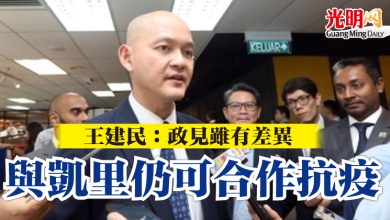 Photo of 王建民：政見雖有差異   與凱里仍可合作抗疫