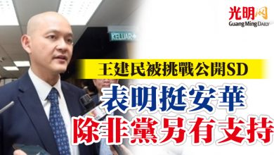 Photo of 王建民被挑戰公開SD 表明挺安華 除非黨另有支持