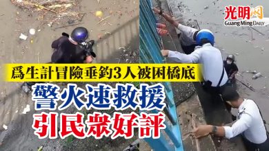 Photo of 為生計冒險垂釣3人被困橋底  警火速救援引民眾好評