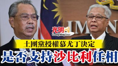 Photo of 土團黨授權慕尤丁決定  是否支持沙比利任相