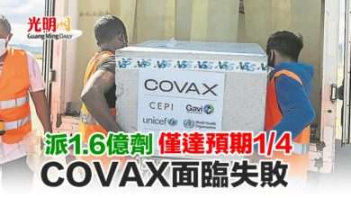 Photo of 派1.6億劑   僅達預期1/4 COVAX面臨失敗