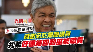 Photo of 【巫統撤挺國盟】感謝忠於黨國議員 扎希吁團結回到巫統職責