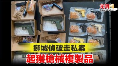 Photo of 獅城偵破走私案 起獲槍械複製品