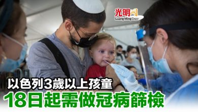 Photo of 以色列3歲以上孩童 18日起需做冠病篩檢