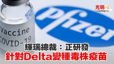 Photo of 輝瑞總裁：正研發針對Delta變種毒株疫苗