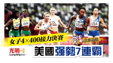 Photo of 【東京奧運】女子4×400接力決賽 美國強勢7連霸