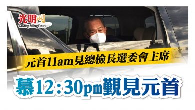 Photo of 元首11am見總檢長選委會主席 慕12:30pm覲見元首