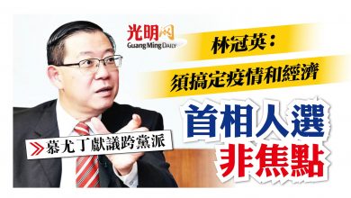 Photo of 【慕尤丁獻議跨黨派】林冠英：須搞定疫情和經濟 首相人選非焦點