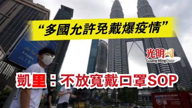 Photo of “多國允許免戴爆疫情”  凱里：不放寬戴口罩SOP