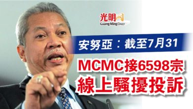 Photo of 安努亞：截至7月31  MCMC接6598宗線上騷擾投訴