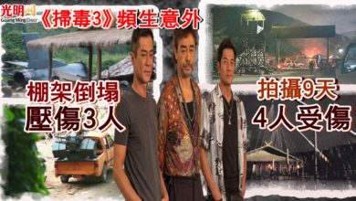 Photo of 《掃毒3》頻生意外!  棚架倒塌壓傷3人 拍攝9天4人受傷