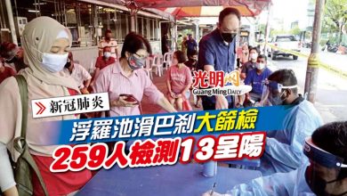 Photo of 浮羅池滑巴剎大篩檢 259人檢測13呈陽