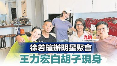 Photo of 徐若瑄辦明星聚會 王力宏白胡子現身