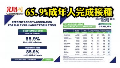 Photo of 65.9%成人人口完成接種