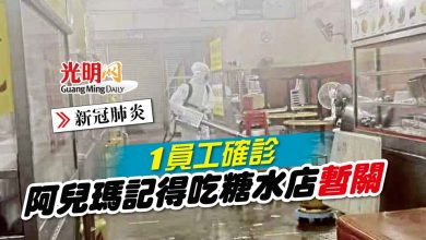 Photo of 【新冠肺炎】1員工確診 阿兒瑪記得吃糖水店暫關