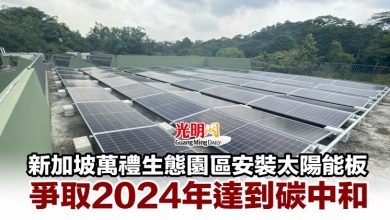 Photo of 新加坡萬禮生態園區安裝太陽能板 爭取2024年達到碳中和