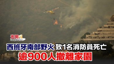 Photo of 西班牙南部野火致1名消防員死亡 逾900人撤離家園