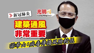 Photo of 建築通風非常重要 諾希山：病毒傳播風險較低