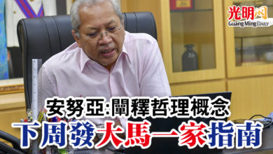 Photo of 安努亞:闡釋哲理概念  下周發“大馬一家”指南