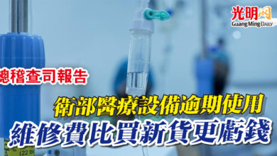 Photo of 【總稽查司報告】衛部醫療設備逾期使用 維修費比買新貨更虧錢