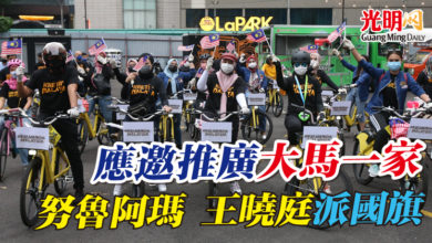 Photo of 應邀推廣“大馬一家”  努魯阿瑪 王曉庭派國旗