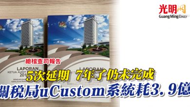 Photo of 【總稽查司報告】5次延期 7年了仍未完成  關稅局uCustom系統 耗3.9億
