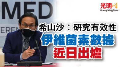 Photo of 希山沙：研究有效性  伊維菌素數據近日出爐