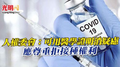 Photo of 人權委會：可用醫學證明消疑慮  應尊重拒接種權利