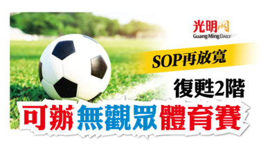 Photo of SOP再放寬 復甦2階可無觀眾辦體育賽