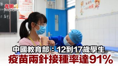 Photo of 中國教育部：12到17歲學生疫苗兩針接種率達91%