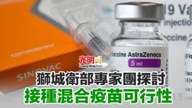 Photo of 獅城衛部專家團探討 接種混合疫苗可行性