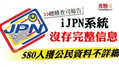 Photo of 【總稽查司報告】iJPN系統沒存完整信息   580人獲公民資料不詳細