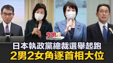 Photo of 日本執政黨總裁選舉起跑 2男2女角逐首相大位