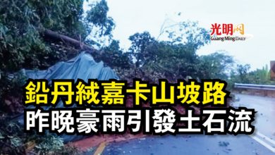 Photo of 鉛丹絨嘉卡山坡路  昨晚豪雨引發土石流