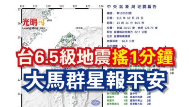 Photo of 台6.5級地震搖1分鐘 大馬群星報平安