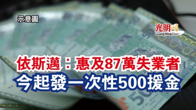Photo of 依斯邁:惠及87萬失業者 今起發一次性500援金