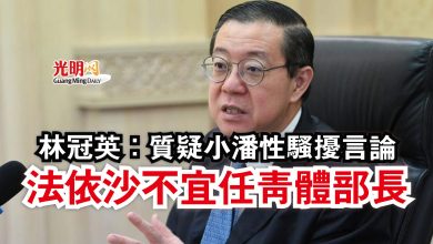 Photo of 林冠英：質疑小潘性騷擾言論  法依沙不宜任青體部長
