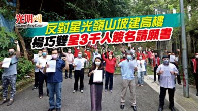 Photo of 反對星光嶺山坡建高樓 楊巧雙呈3千人簽名請願書