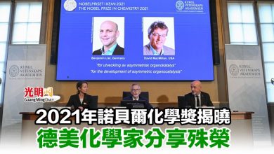 Photo of 2021年諾貝爾化學獎揭曉 德美化學家分享殊榮