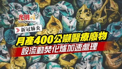 Photo of 【新冠肺炎】月產400公噸醫療廢物 設流動焚化爐加速處理